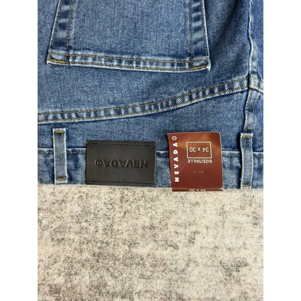 Vintage 90s Nevada Jeans Co 34x30 Straight Leg Medium Wash Retro Streetwear